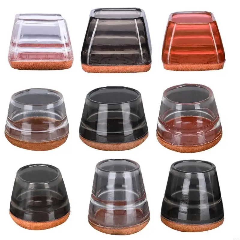 Protezione per le gambe della sedia HX6C Coprigambe per mobili trasparente aggiornato Copri cappuccio in silicone