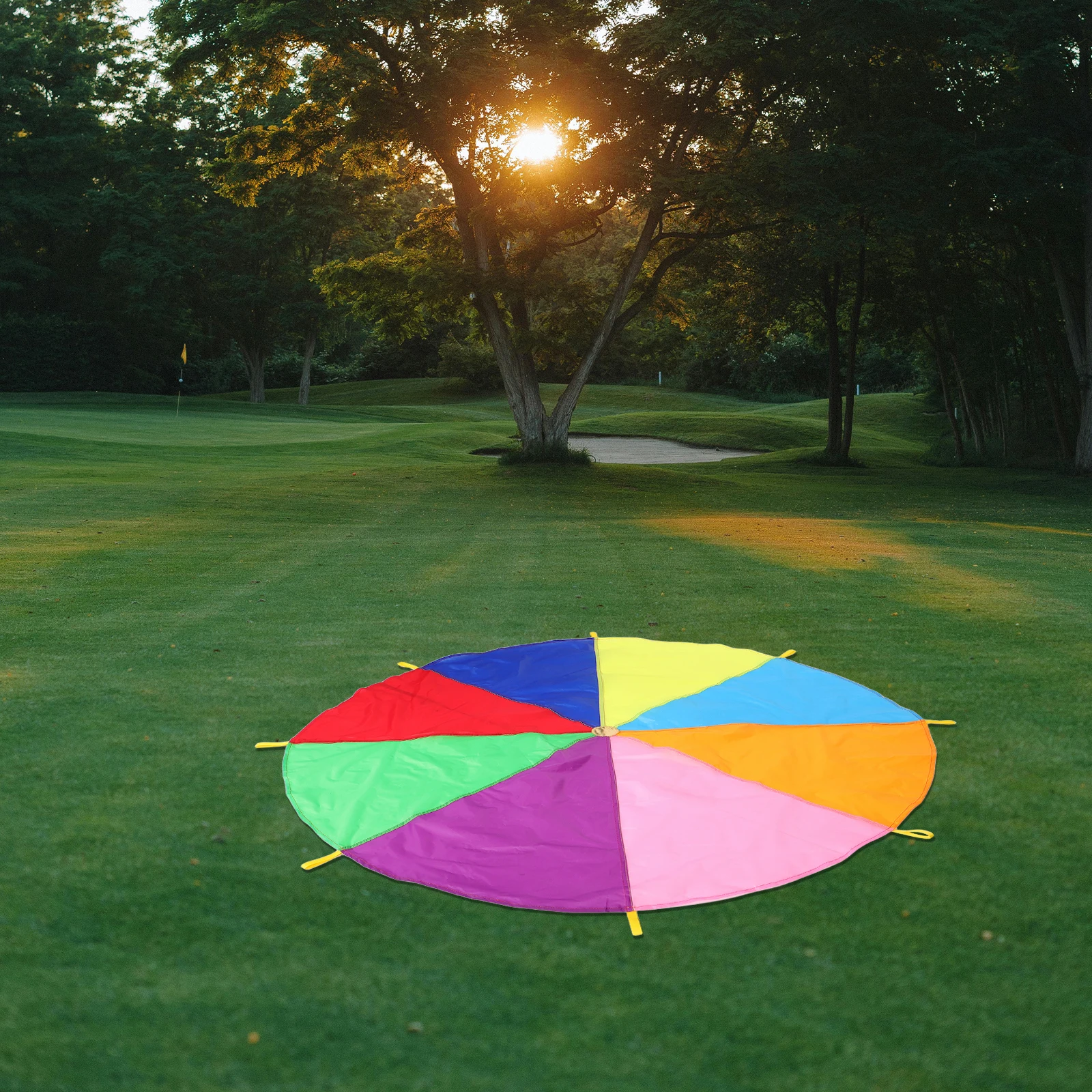 

1pc Rainbow Umbrella Game Props Colorful Children Teamwork Parachute Outdoor Toys Summer Camp Sports Practice Lightweight Safe