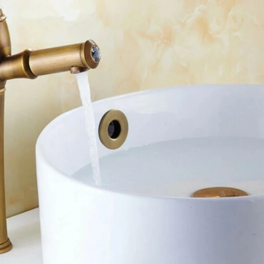 Sink Basin Cover Home Hotel Office Tool Anti-rust Metal Overflow Replacement Brass Decorative Faucet Hole Household