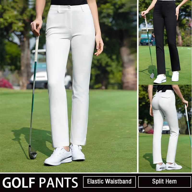 Women Elegant Golf Pencil Pants High Waist Elastic Pant for Female Slim Breathable Casual Trousers Office Wear Chic Sweatpants