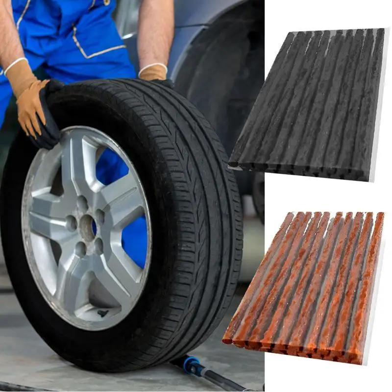 

Tire Strings Vacuum Tire Repair Strips Portable Practical Convenient Automotive Tire Repair Plugs For Car Motorcycle Trailer