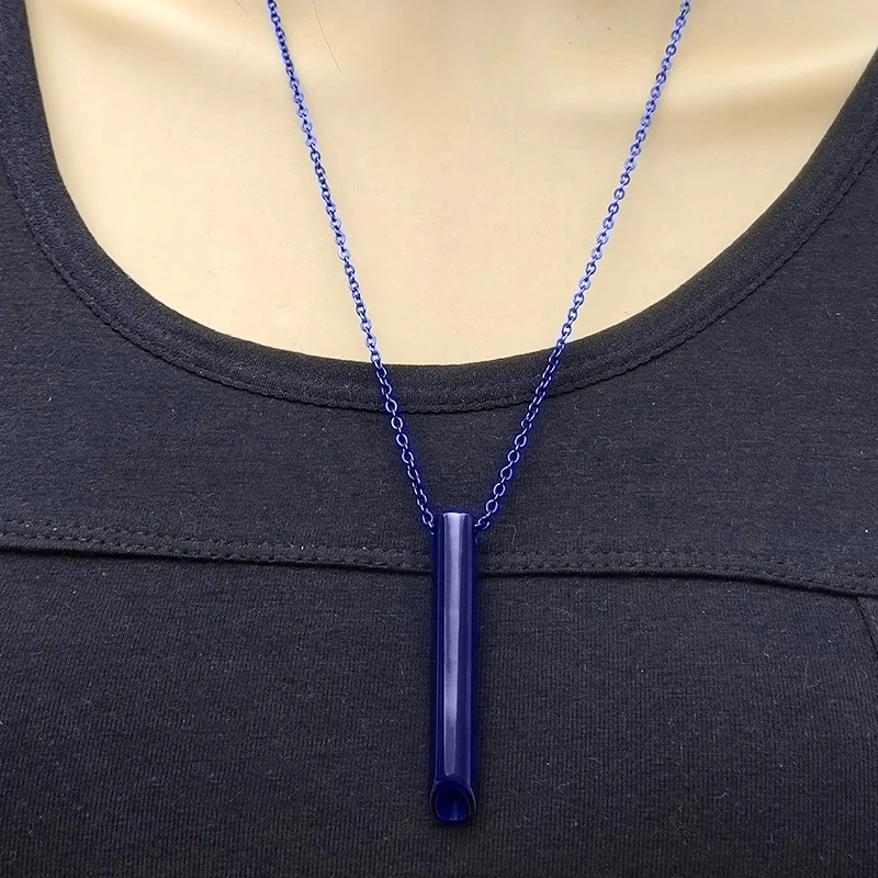528Hz Meditation Whistle Necklace Stainless Steel | Yoga Breathing Tool & Anxiety Relief Jewelry | Chakra Balancing Spiritual Gi - Image 3