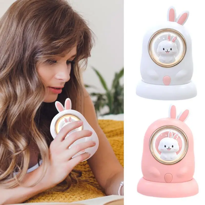 4000mAh Battery Hand Warmer With 2 Gear Heating Levels Cartoon Rabbit Night Light Hand Warmer For Girls Winter Christmas Gift