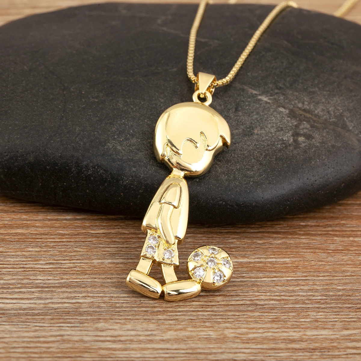 Nidin رائجة البيع لامعة كريستال الزركون فتاة بوي سحر قلادة قلادة للذكور والإناث الأزواج عيد الحب مجوهرات الأزياء