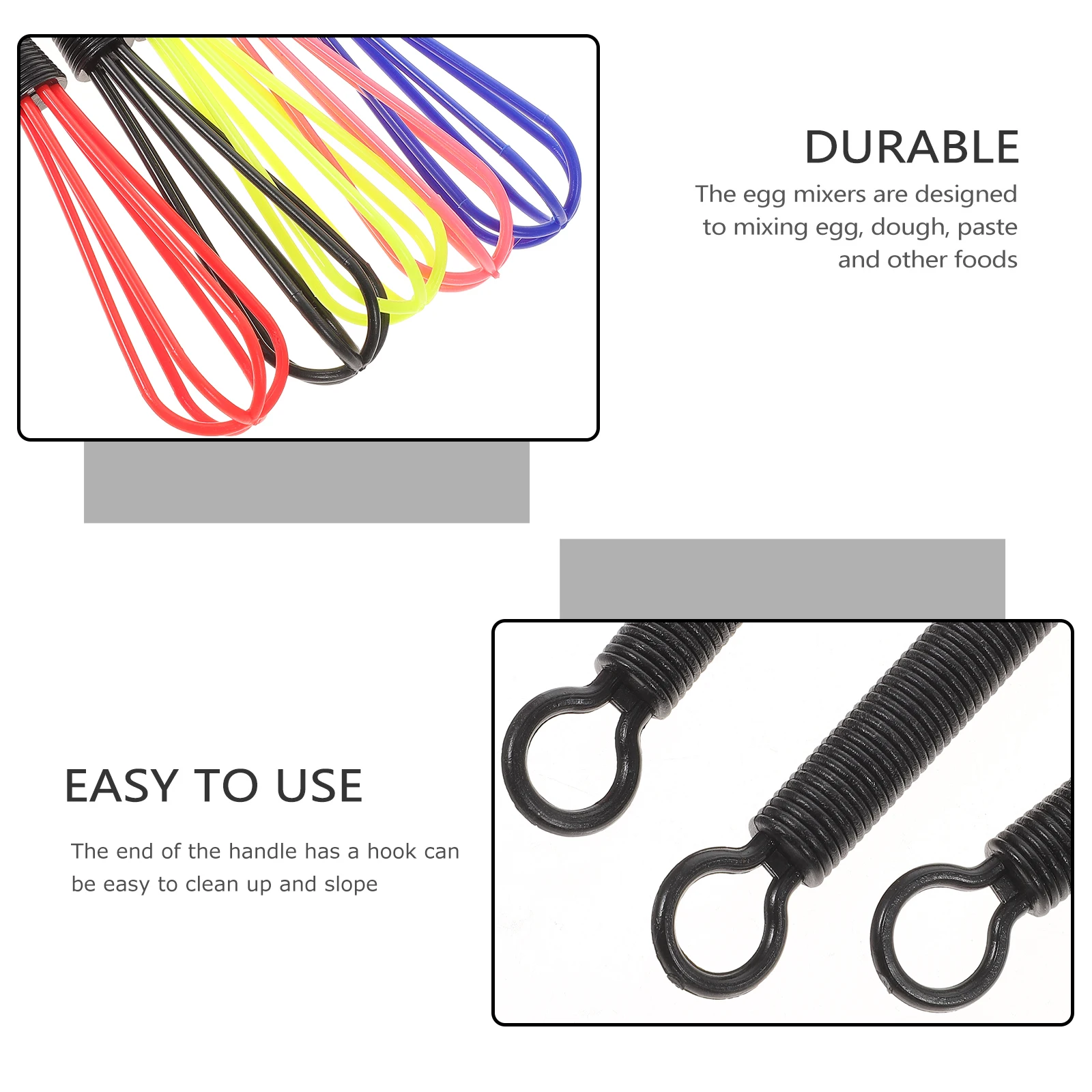 

5pcs Mini Plastic Balloon Whisks for Hair Dyeing Egg Flour Salon Mixer 32cm Handle 73cm Length Easy Cleanup Hook Travel Tools