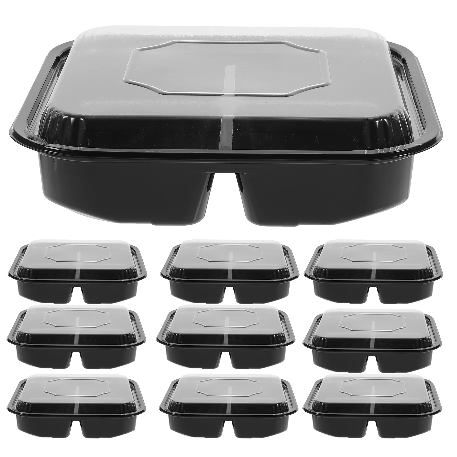 

10pcs Fruit Cut Box Square Container Clear Dessert Plastic Food Grid Multi Functional Lightweight Home Picnic Use Separate
