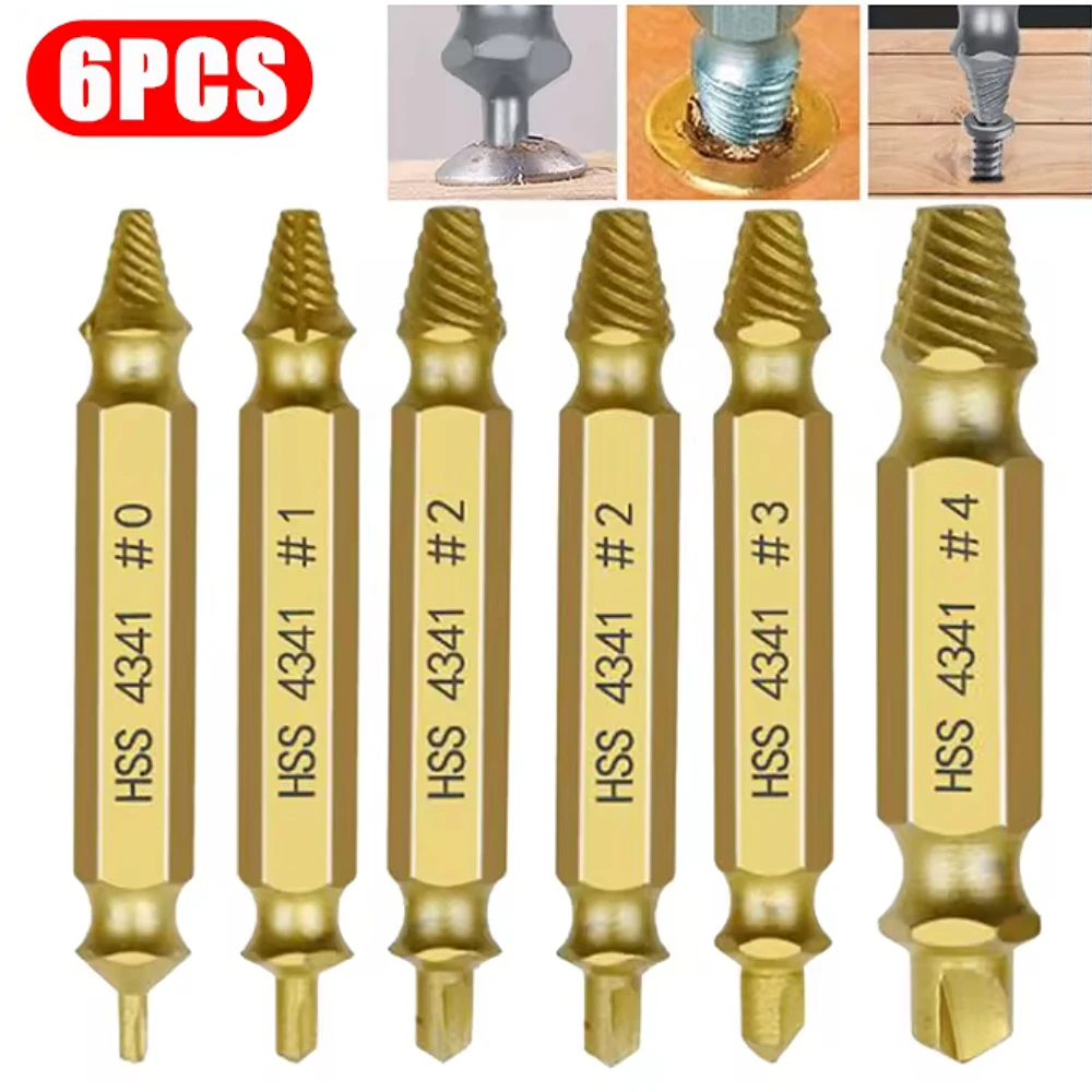 HHS مزدوجة نهاية المسمار النازع التالفة المسمار النازع مثقاب الخشب النازع مجموعة الحفر كسر سرعة خارج الترباس النازع الترباس مسمار #1