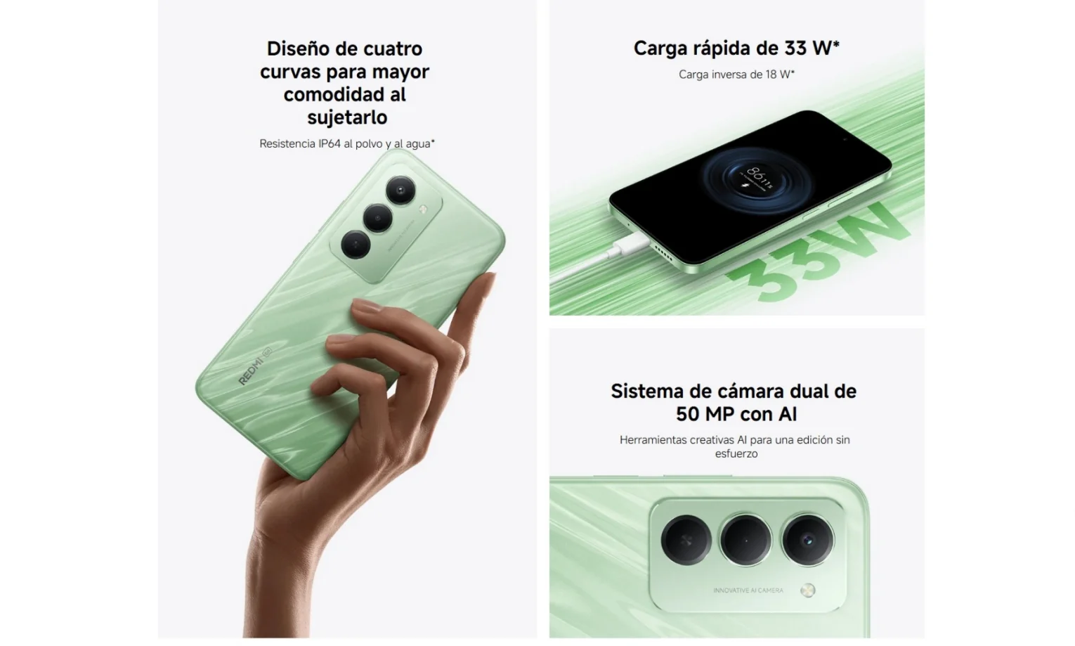 Teléfono Móvil Xiaomi Redmi 15 5G, 4 GB + 128 GB, Batería masiva de 7000 mAh (típ.), Pantalla FHD+ inmersiva de 6,9″ 144 Hz, Potente Snapdragon® 6s Gen 3 con 5G, Sistema de cámara dual de 50 MP con IA, IP64, Xiaomi HyperOS 2 5