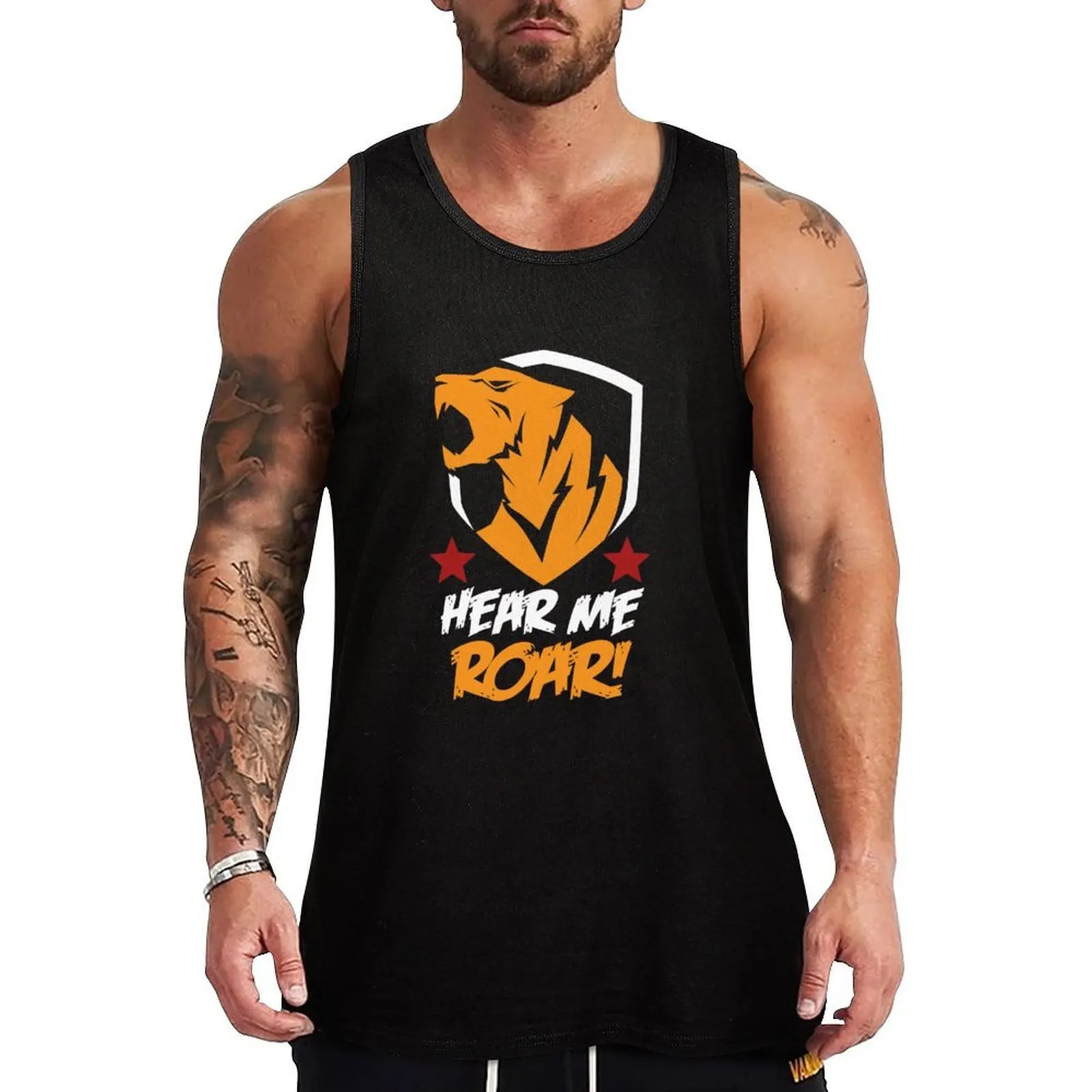 

Tiger, lion Tank Top sleeveless shirt man Men's gym articles men clothing t-shirts for men