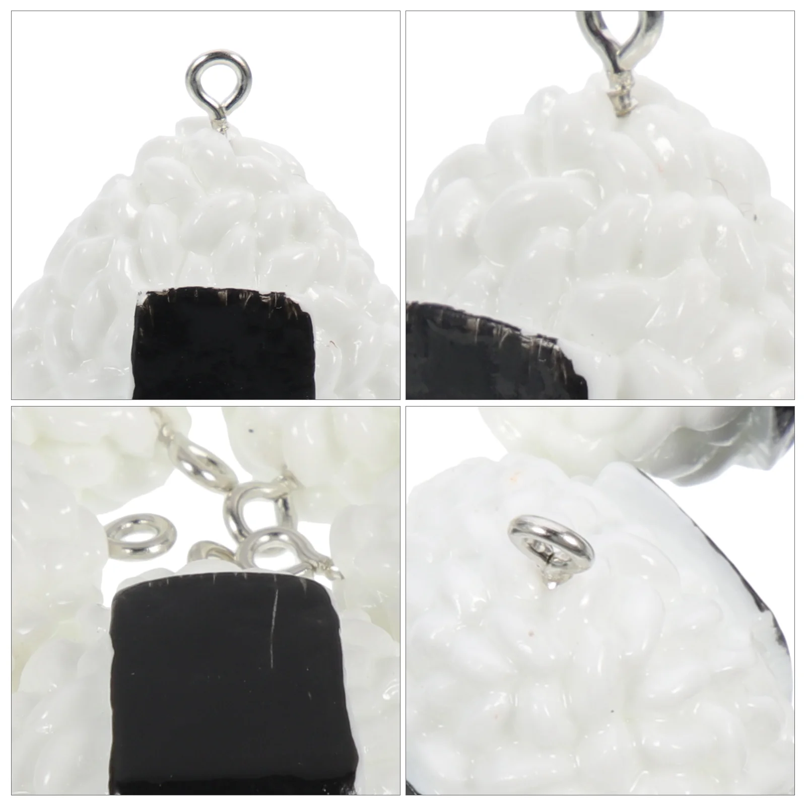 10 Pcs Imitation Sushi Rice Ball DIY Pendant Resin Charms Food Bracelet Bags Hanging Key Chain Jewelry Making