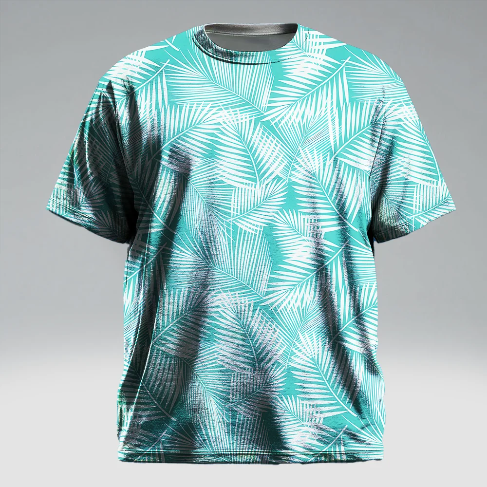 

Мужская футболка с коротким рукавом больших размеров S-9xl: Vibe Coconut Tree — элегантные тропические принты на ладони, устойчивые к морщинам,
