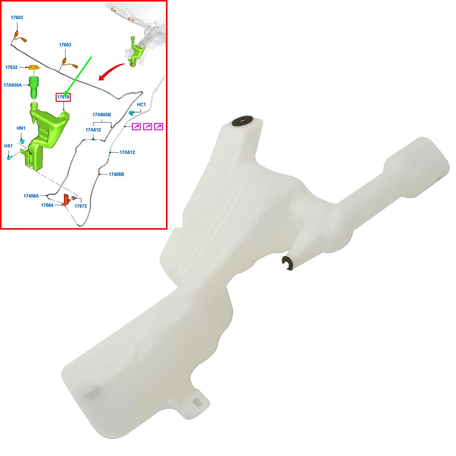 

Windscreen Washer Reservoir Tank For Ford Transit Tourneo Courier 2014 2015 2016 2017 2018 2019 2020 2021 2022 2023 ET7613K163AA