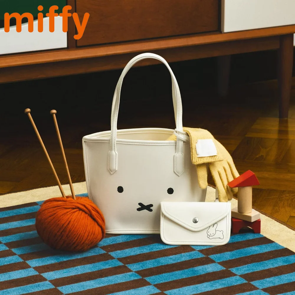 Kawaii Miffy Cute Shoulder Bag Cartoon Rabbit Printing Minimalist Style Fashion Versatile Handbag Friend Festival Gift