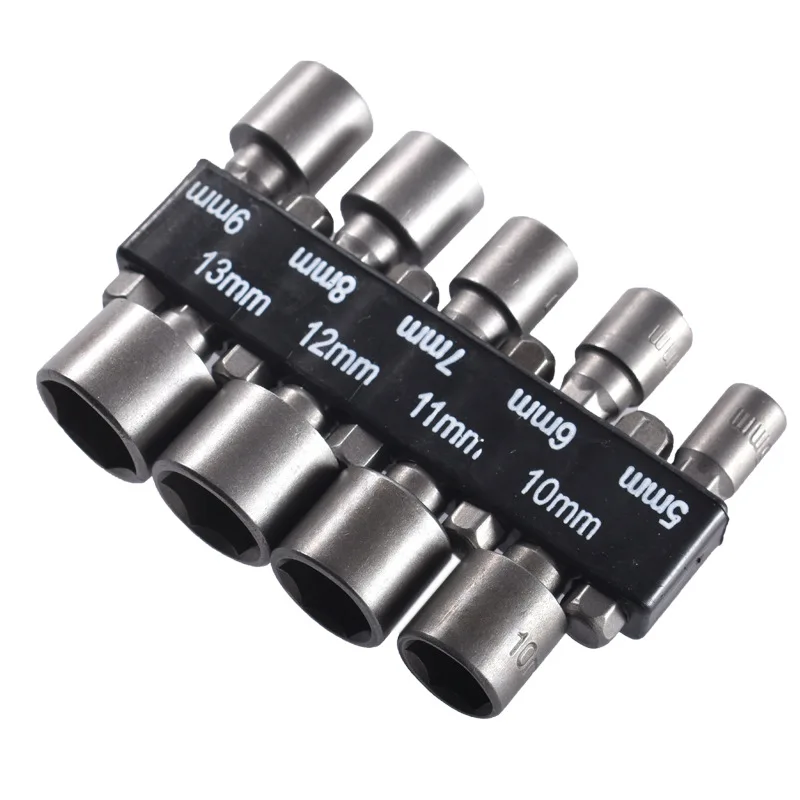 Hexagonal socket wrench, 5-13mm hexagonal handle, screwdriver, extension rod, pneumatic screwdriver, insertion tool kit