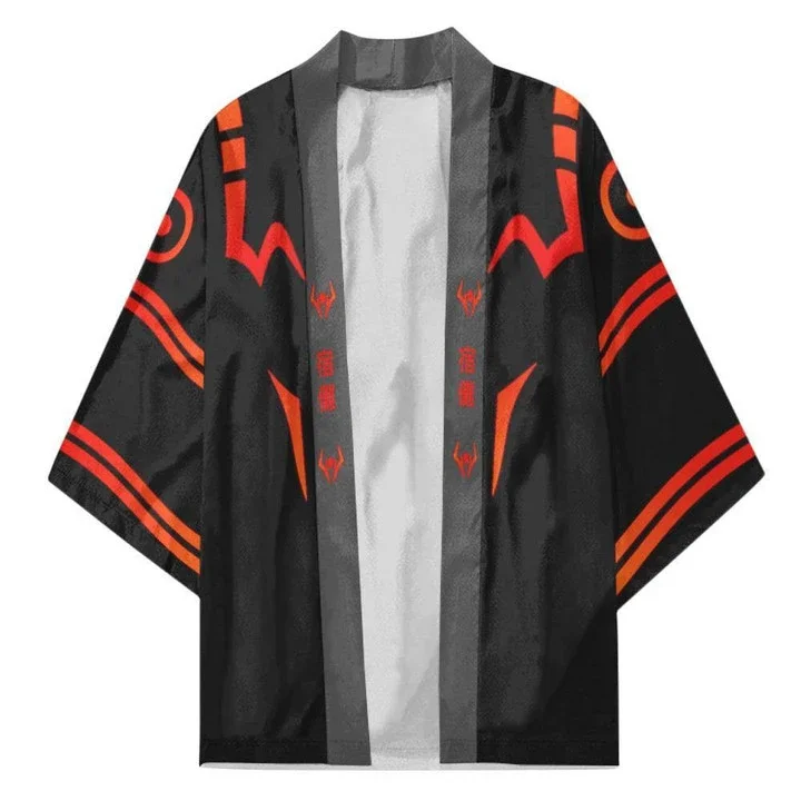 سترة Kimono Cardigans للجنسين Ukiyo-e Kimono عباءة فضفاضة بأكمام ثلاثة أرباع سترة Haori