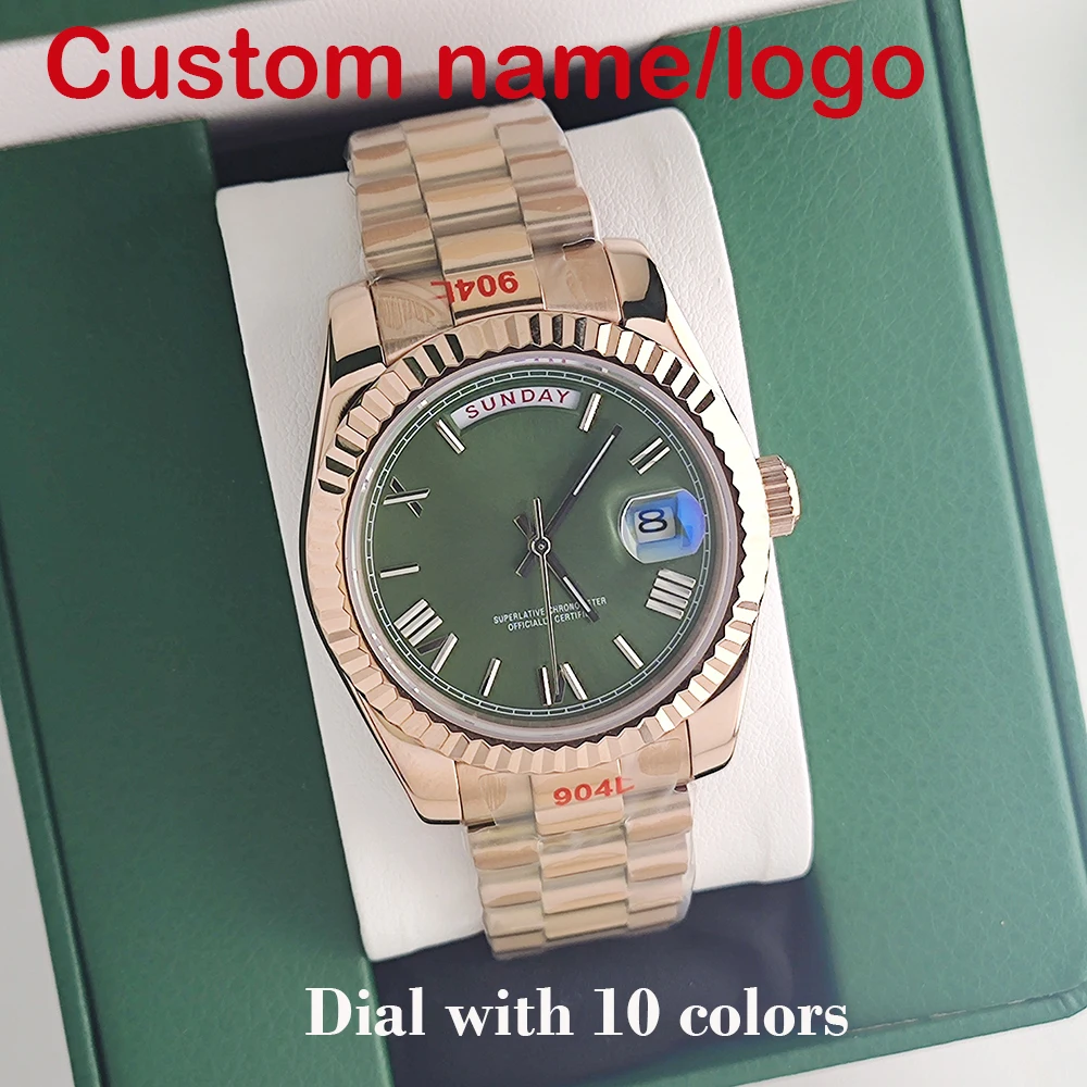 

39mm Miyota 8285 Men's Automatic Rose Gold Watch Sapphire Glass, Suitable for 8285 Movement Watch Accessories
