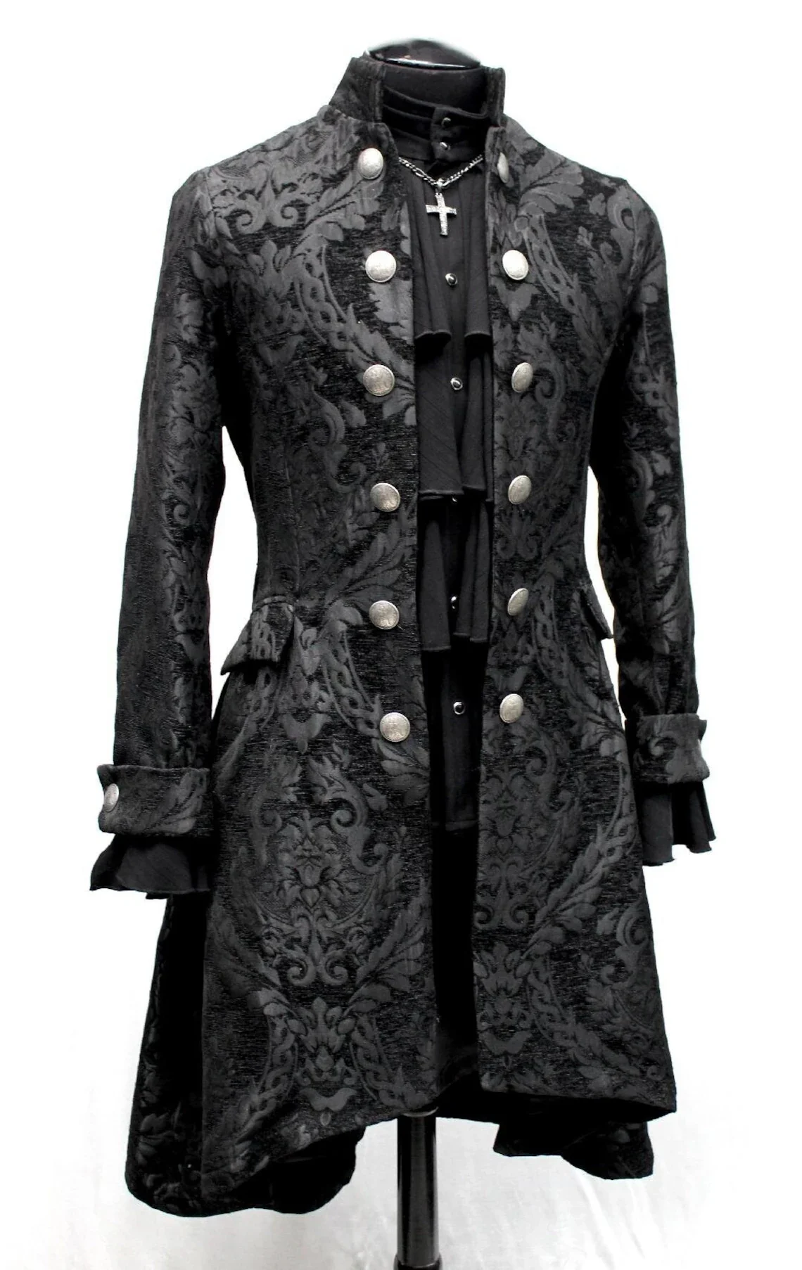 مخصص القرون الوسطى الديباج معطف زي الرجعية القوطية التنين سترة تيودور الملك هنري المحكمة زي #2