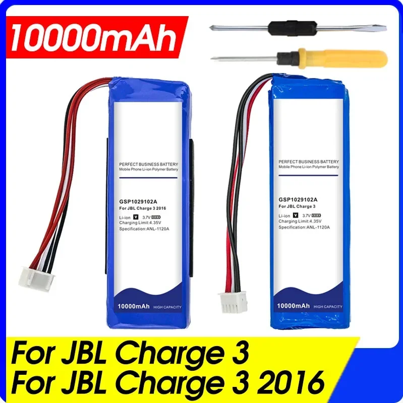 10000mah Gsp1029102a Battery for Jbl Charge3  Charge 3 2016 Version Wireless Bluetooth Speaker Bateria