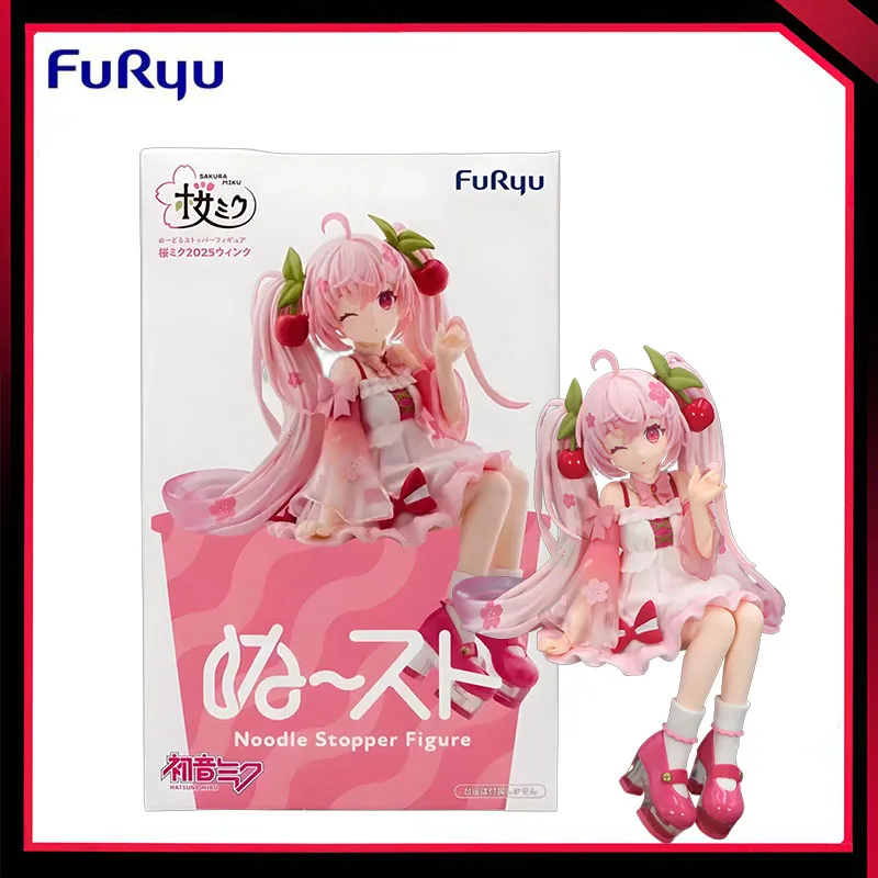 在庫あり-フリュー-ヌードルストッパー-初音ミク-サクラミク-2025-ver14cm-pvc-アニメアクションフィギュアモデル-デスクトップコレクション玩具