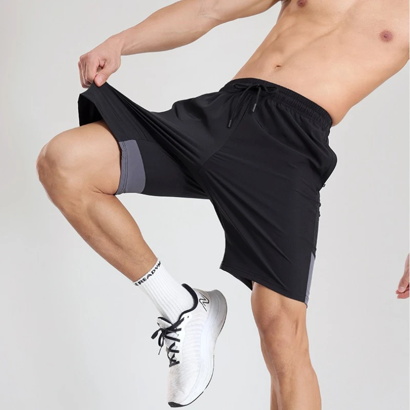 Running Sports Shorts Men's Quick-drying Ice Silk Marathon Summer Thin Section Fitness Leisure Track and Field Training Pants