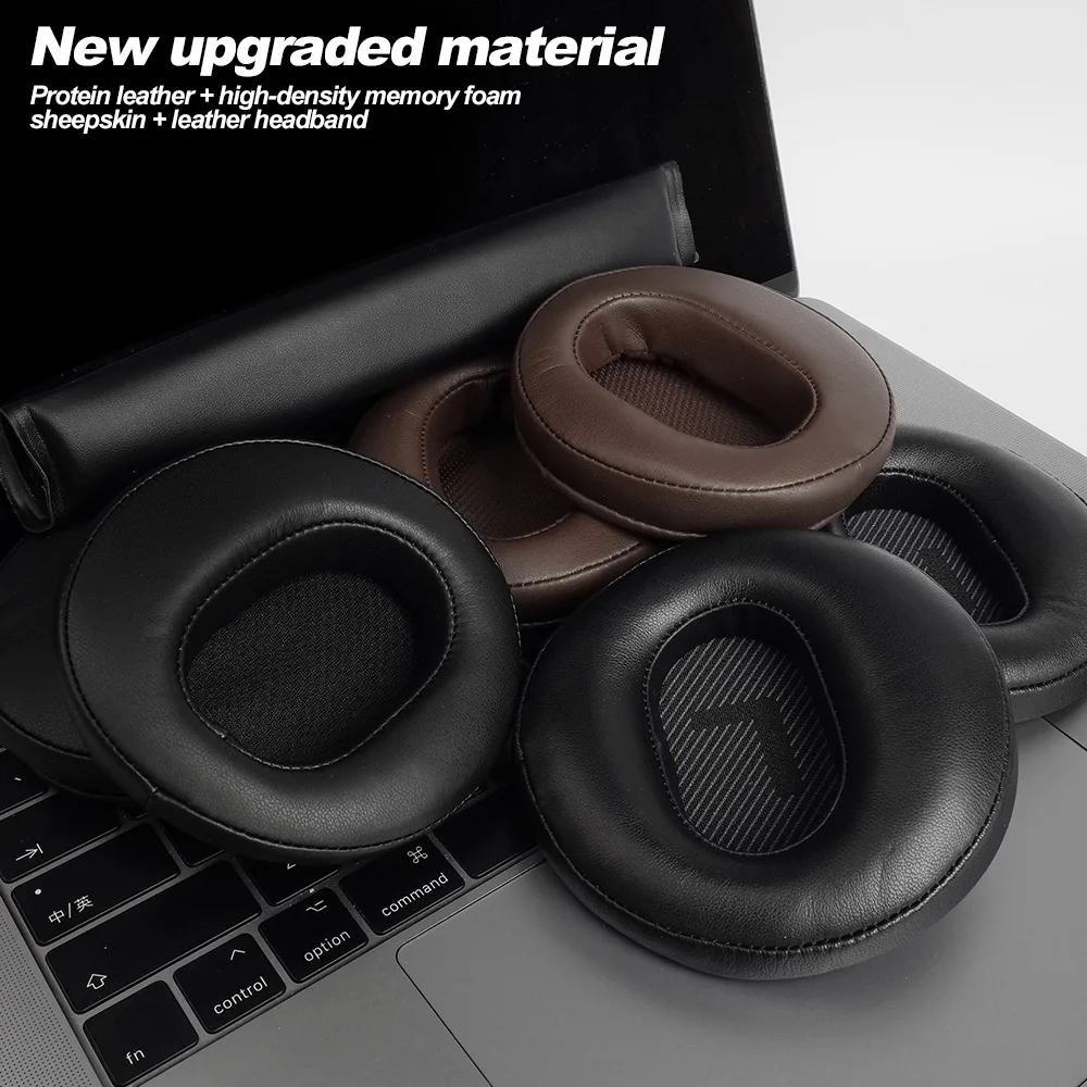 بطانة للأذن بزاوية Denon AH-D2000 D5000 D7000 AH-D5200 AH-D7200 AH-D9200 سماعات الأدمة من جلد الغنم أغطية الذاكرة الإسفنج