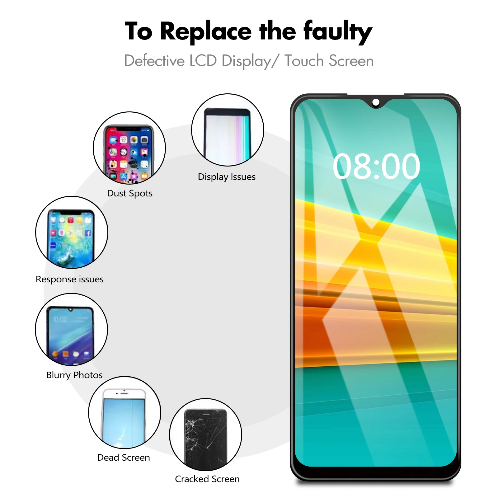 Ensemble écran tactile LCD de remplacement, 6.74 pouces, pour Oppo Realme C51 RMX3830 C53 RMXino 60