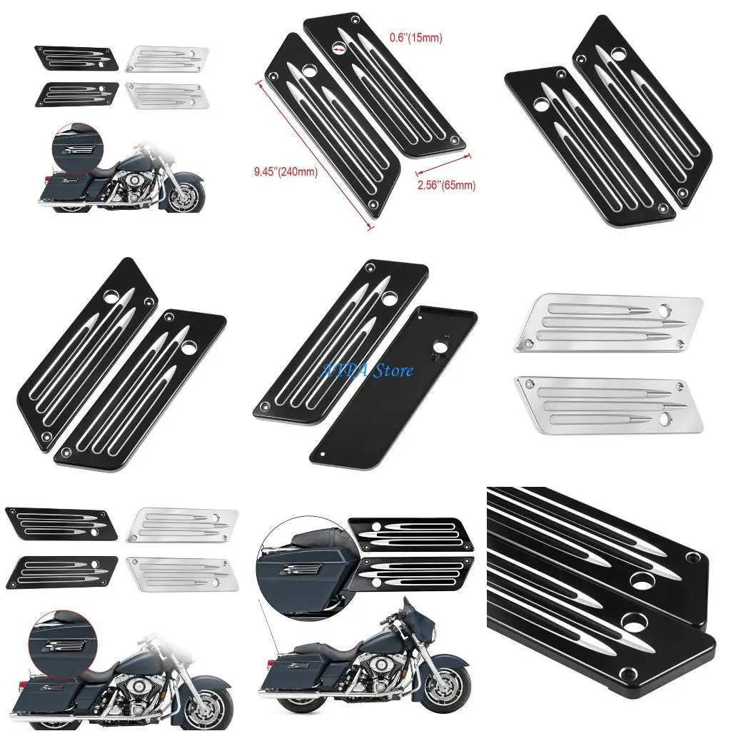 

U13C Motorcycle SaddleBag Latches Cover Aluminum Hard Saddle Bag Cover Durable