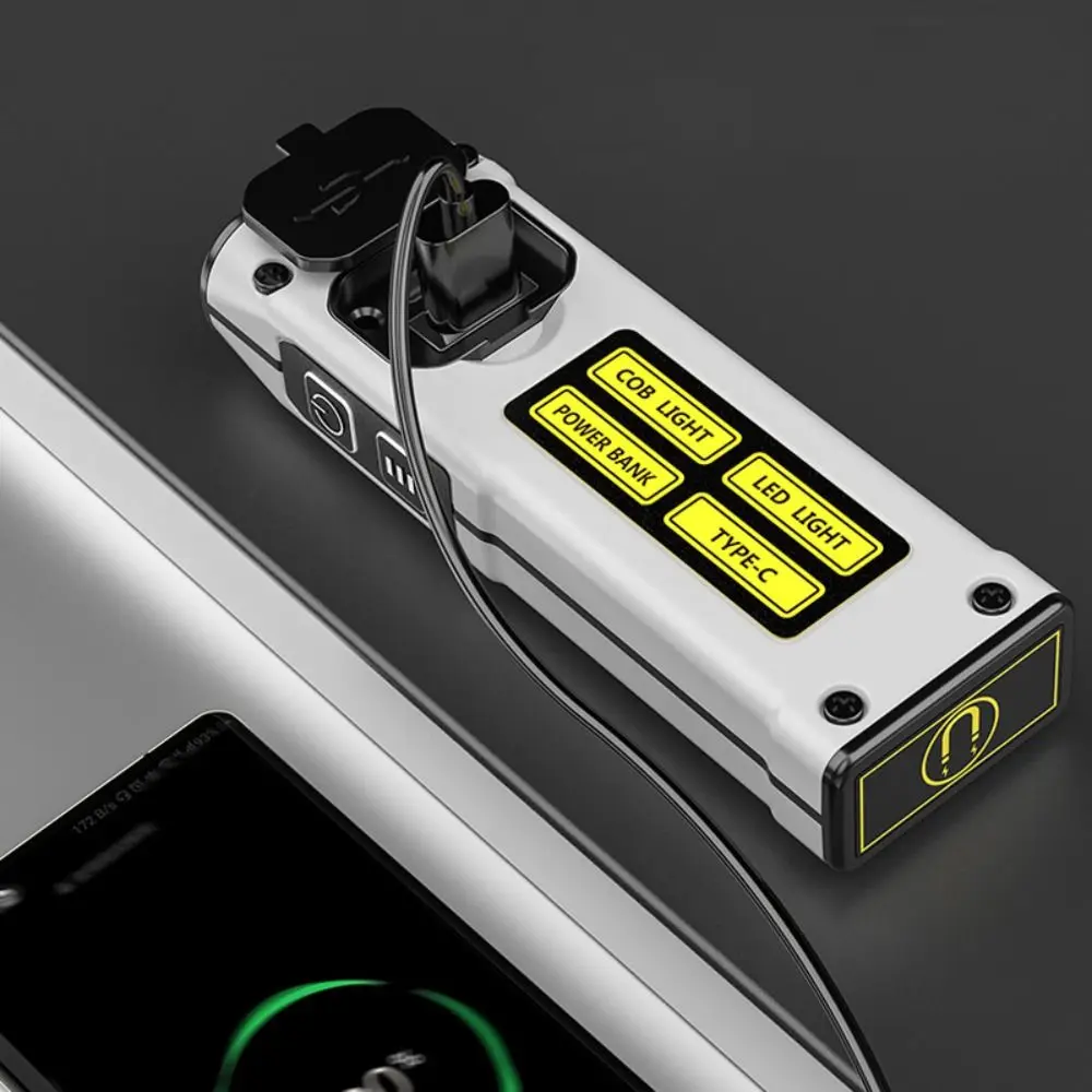 

Многофункциональный светодиодный фонарик Power Bank Портативный уличный светильник для кемпинга Супер яркий 3 режима освещения Мини-прожектор для рыбалки