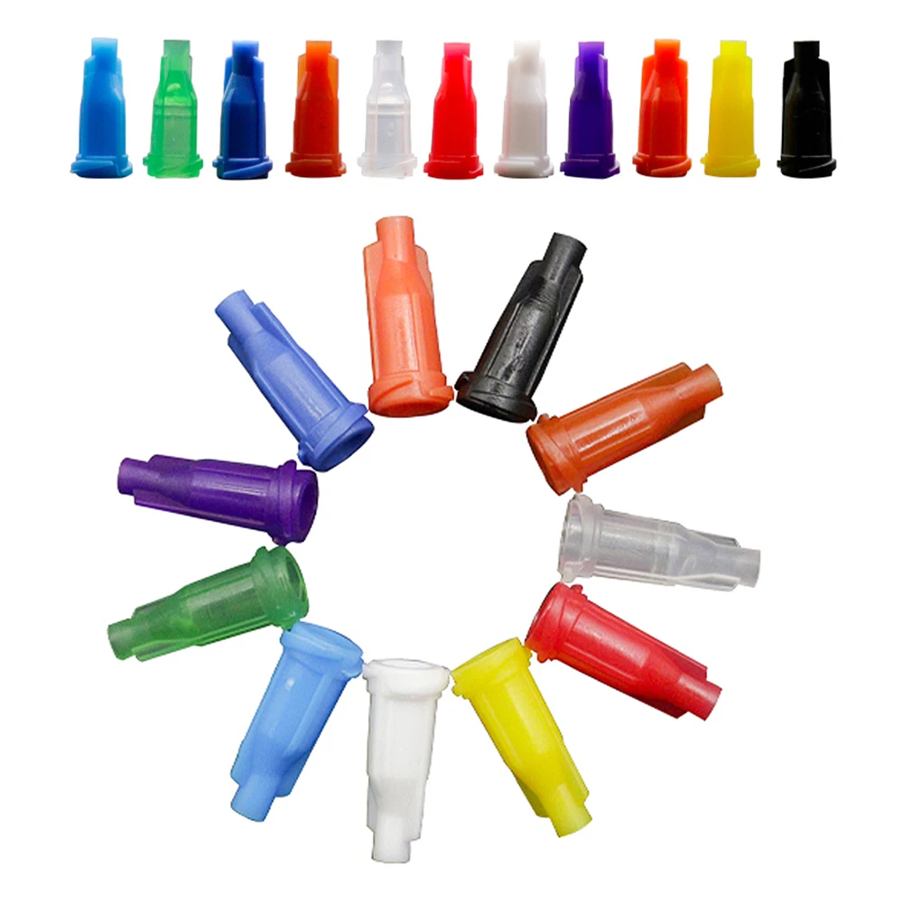 100pcs Syringe Head Cap Multi-color Spiral Mouth Sealing Plug Dispenser Dispensing Needle Sealing Plug Syringe Cap Combination