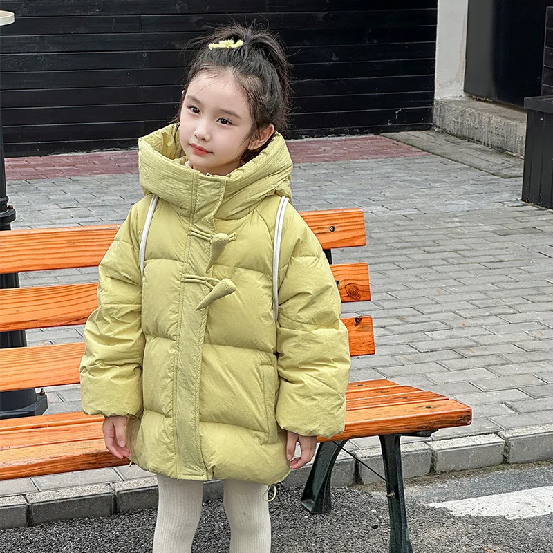 

Kids' Winter Comfortable and Soft Cotton Jackets Clothing Children Girls Solid Color Down Jacket Soft Warm Clothing