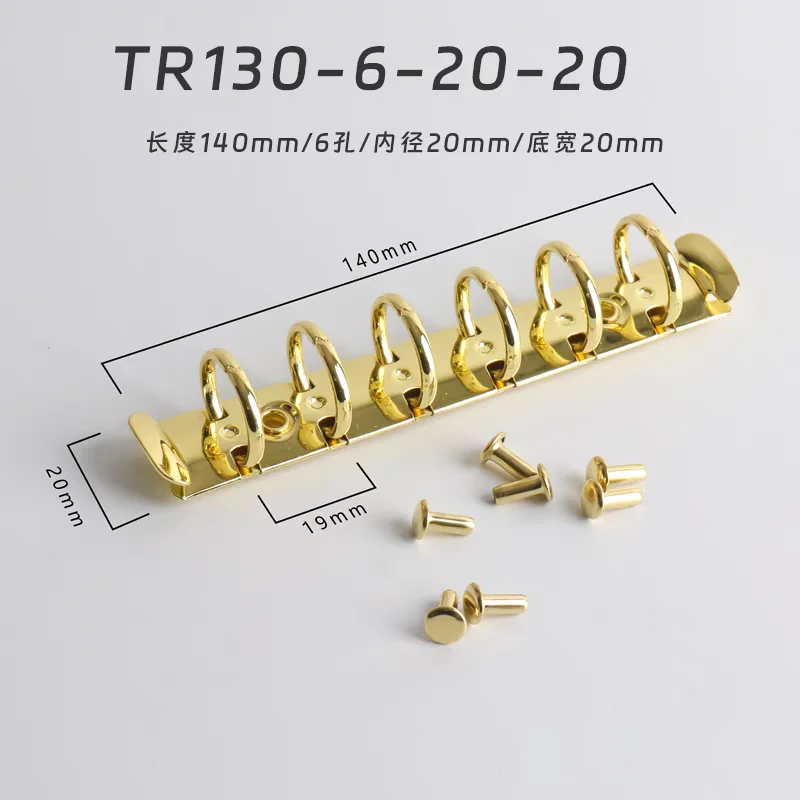 A7 6 Rings Binder Clips Gold Rose 15/20mm Diameters