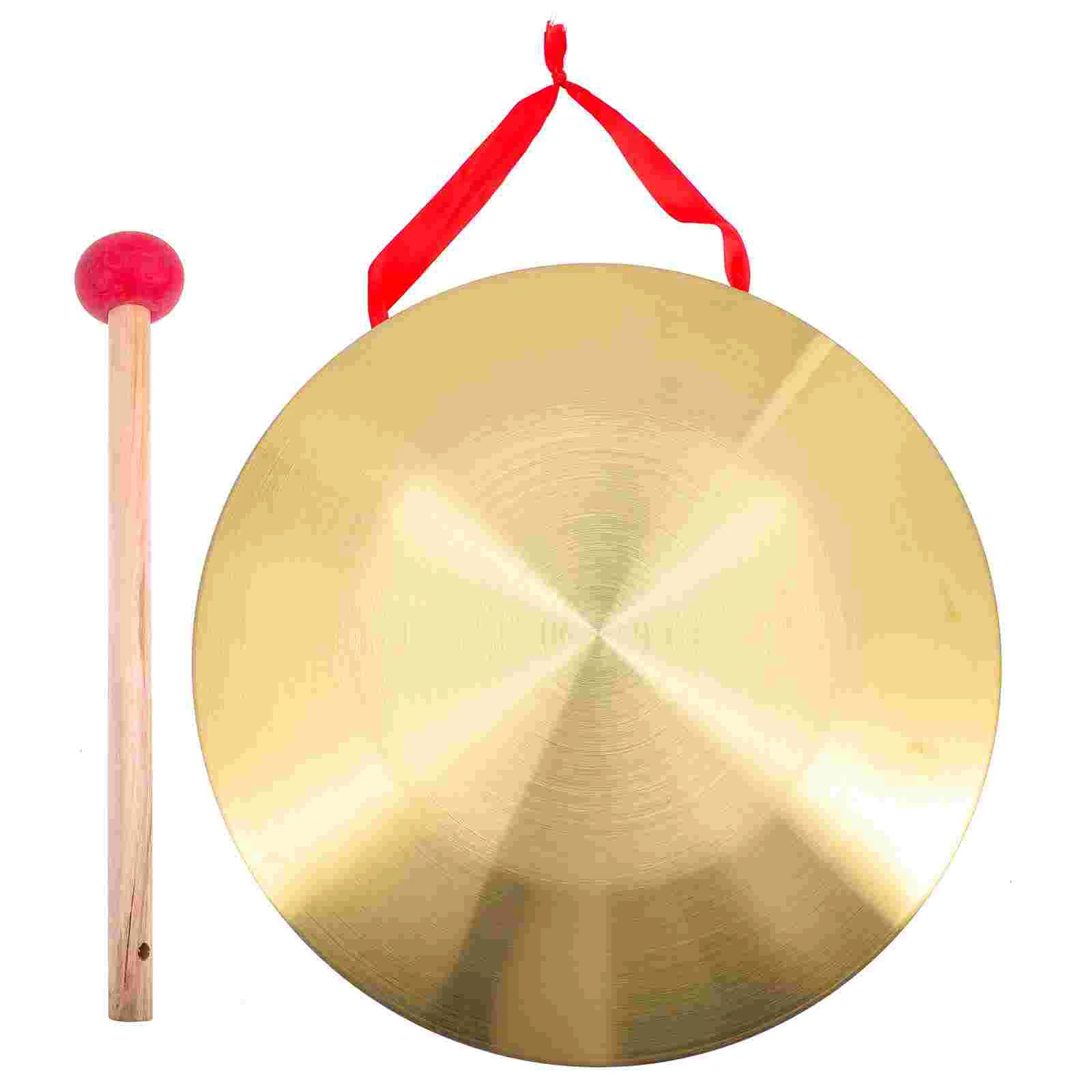 Gong Warning Instrument Chinese with Mallet Percussion Large Metal for Mini Hand Held