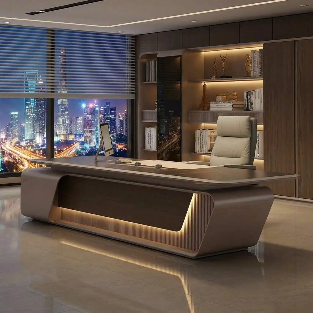 High-end class desk, boss table, light luxury, senior sense, president table, chairperson's office table, simple and modern