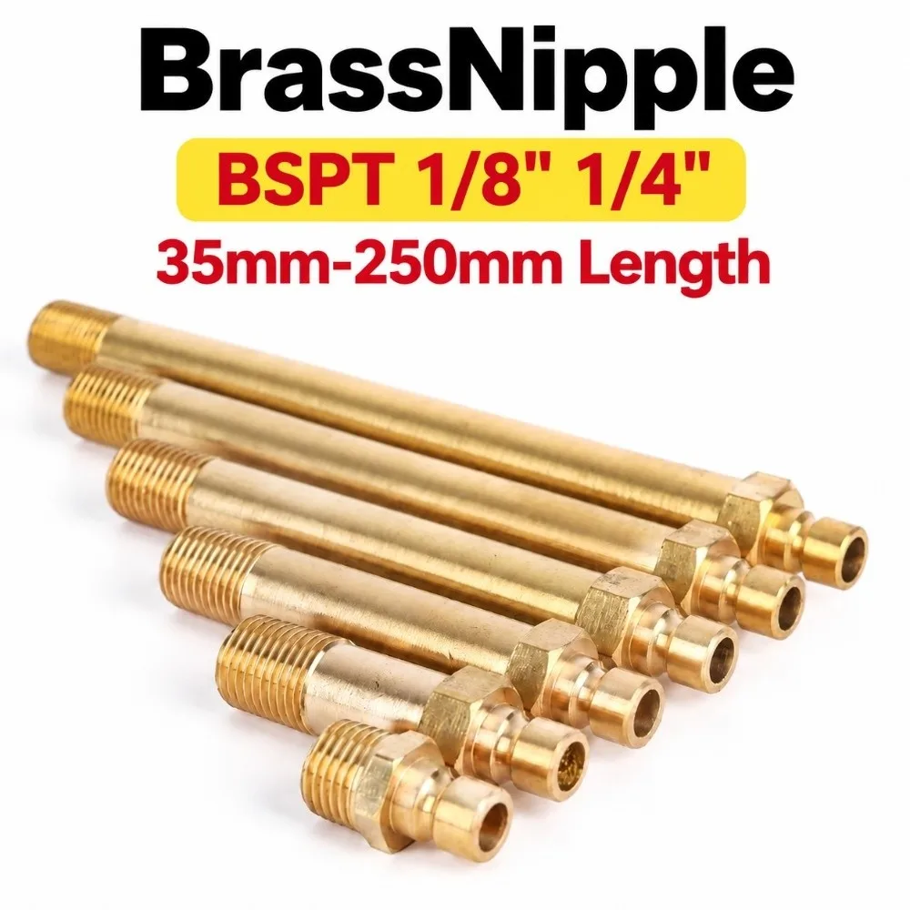 Corrosion Resist Brass Brass Nipple Hexagon Nut Long Extension Mold Nipple BSPT Thread Quick Plug Mold Cooling