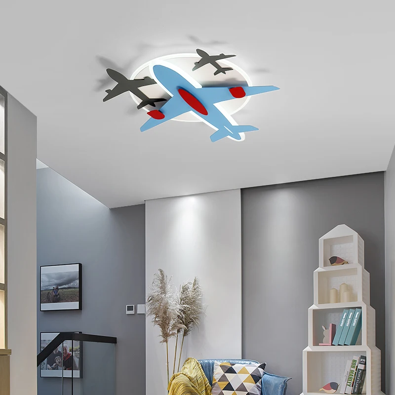 Imagem -05 - Modern Airplane Led Teto Lamps For Childrens Room Bedroom Kids Baby Boy Room Decor Cartoon Lustre Aircraft Chandelier Lights