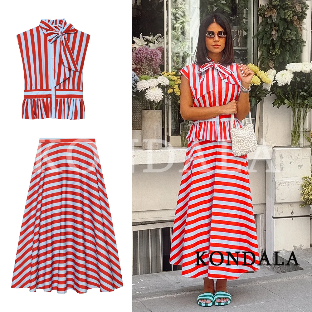 Fly Line - KONDALA Damen Eleganter Urlaubs-Streifenrock-Anzug 2026 Sommer