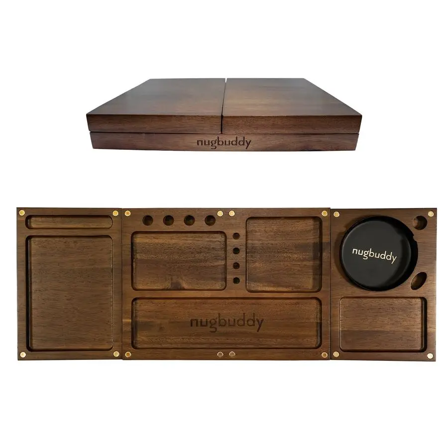 

Rolling Tray 3 in 1 Folding Design Set w Magnetic Lid Big amp Small Trays Removable Metal Tray Portable Accessory Kit for Car Tr