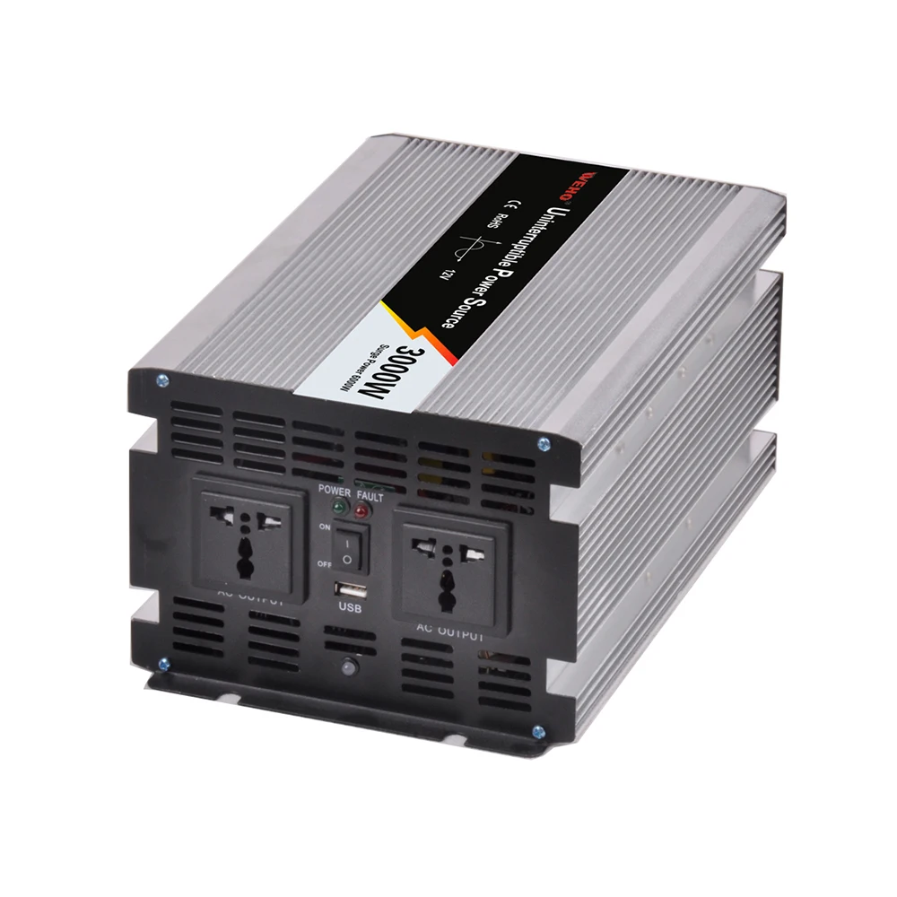Pure Sine Wave Inverter With Battery Charger WHPU-3000-24 2000W 24V DC To 110/220 V AC For Home/RV/Truck/Power Inverter