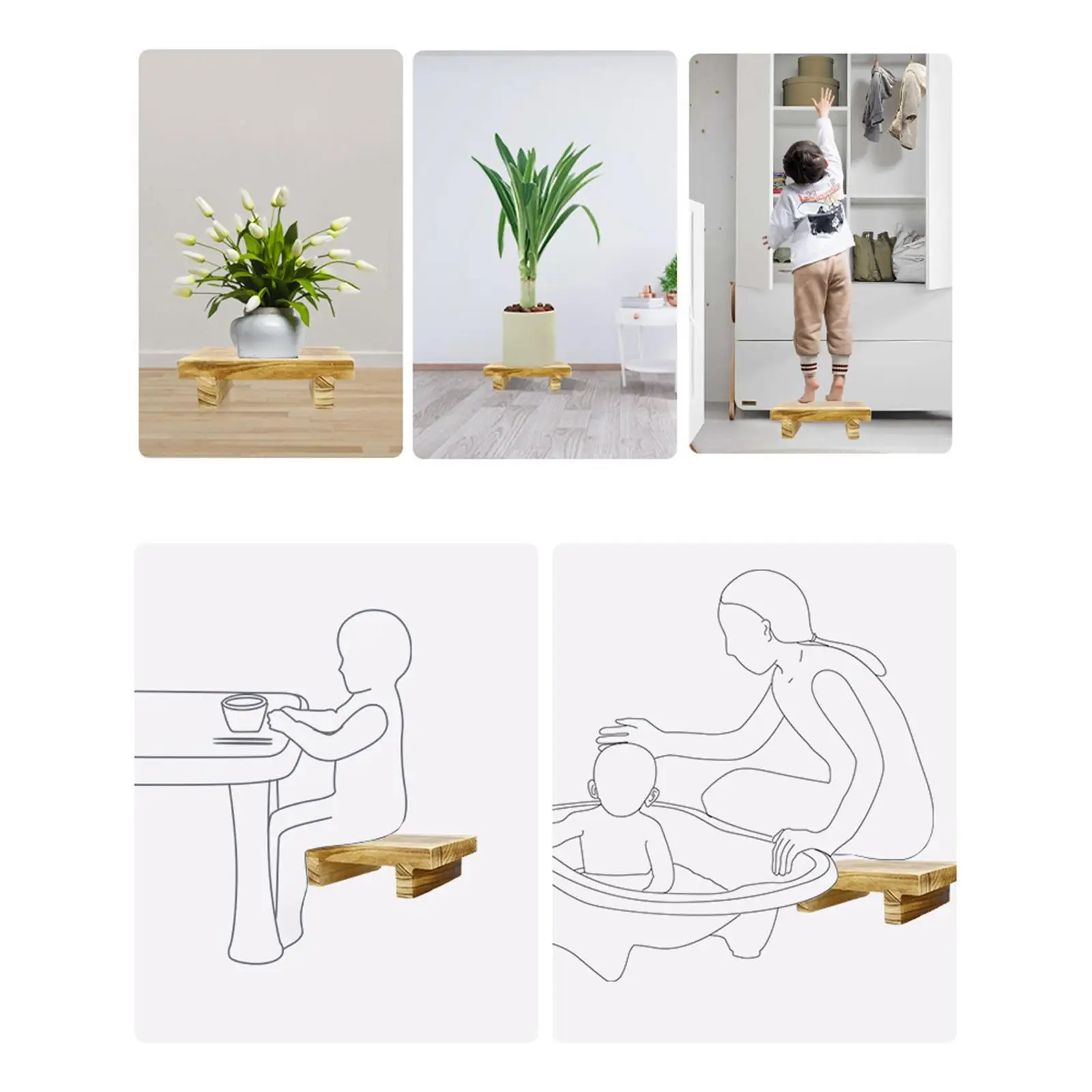 

Portable Bedside Step Stool Under Desk 25x18x7cm for Bathroom Toilet Bedroom