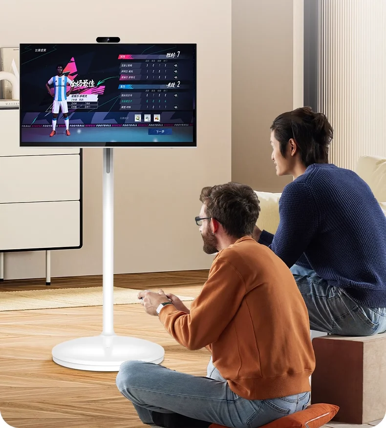 

24-дюймовый белый Android умный детский телевизор 8 + 128G 7800 мАч HDTV четкость портативный с перезаряжаемым сенсорным дисплеем беспроводной белый