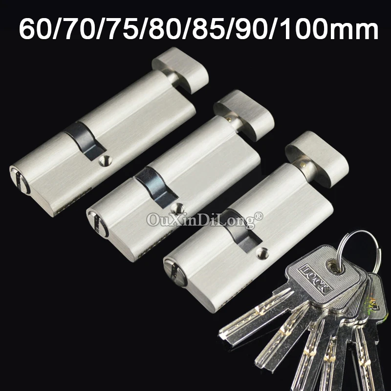 Brand New 1PCS Solid Brass European Mortise Door Lock Cylinder Large Single Open Partiality Lock Core Lock Gall Repair Parts+Key