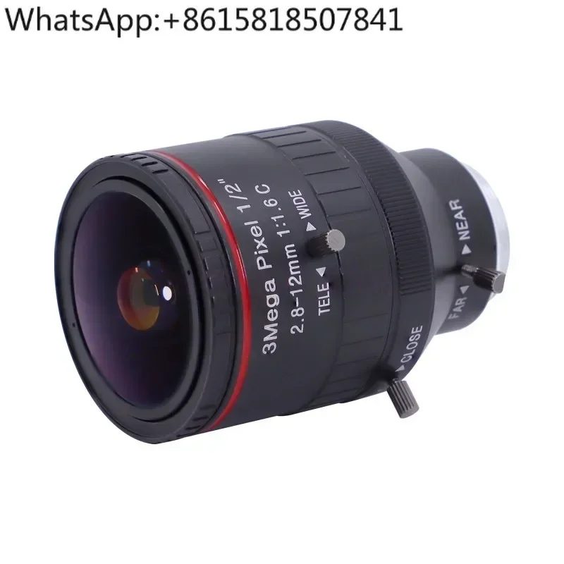 

C-port industrial zoom lens 2.8-12 mm wide-angle low distortion camera lens manual aperture surveillance lens 1/2
