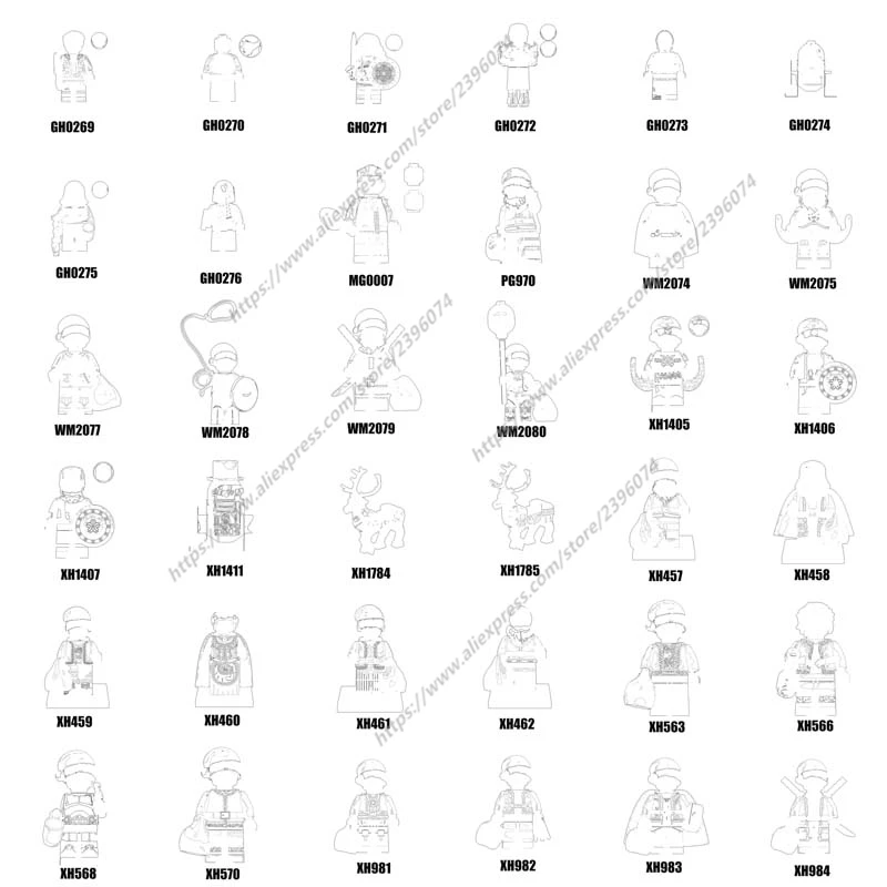 싱글 메리 크리스마스 클로스 할머니 액션 피규어 액세서리, 빌딩 블록 장난감 시리즈-105