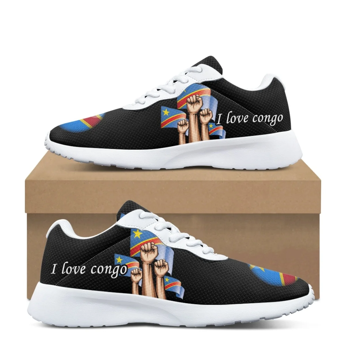 

Fashion Congo Flag Print Flat Shoes Women Autumn Outdoor Sneakers Teen Casual Shoes Wear-Resistant Gym Tennis Shoe Zapatos Mujer