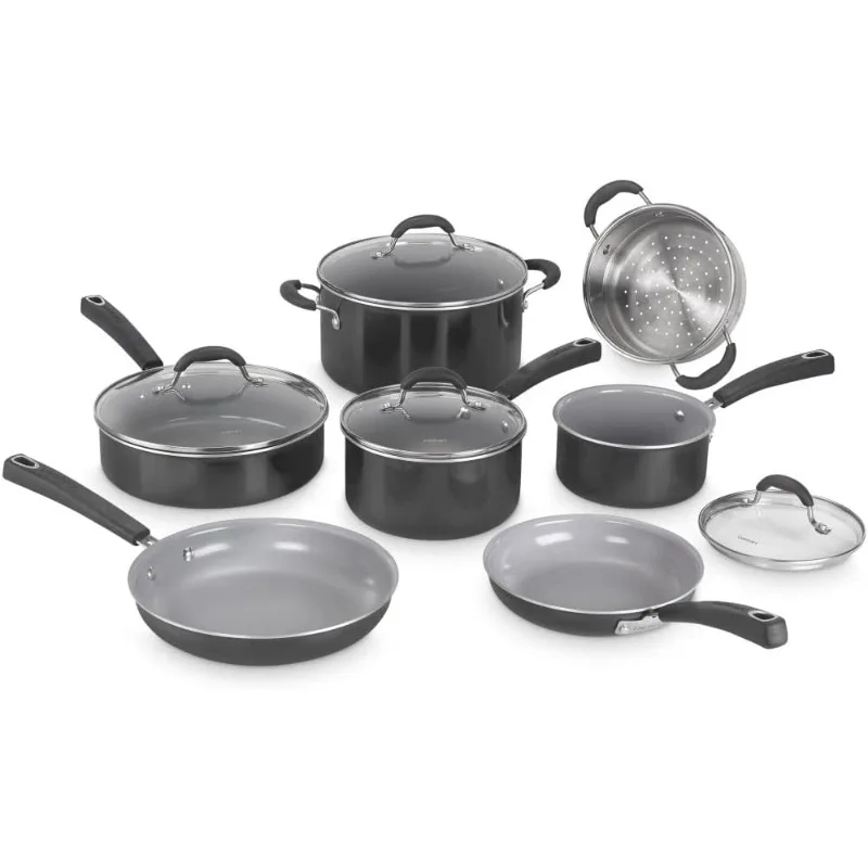 

Cuisinart 11-Piece Nonstick Cookware Set, Ceramica XT, Black, 733-30H