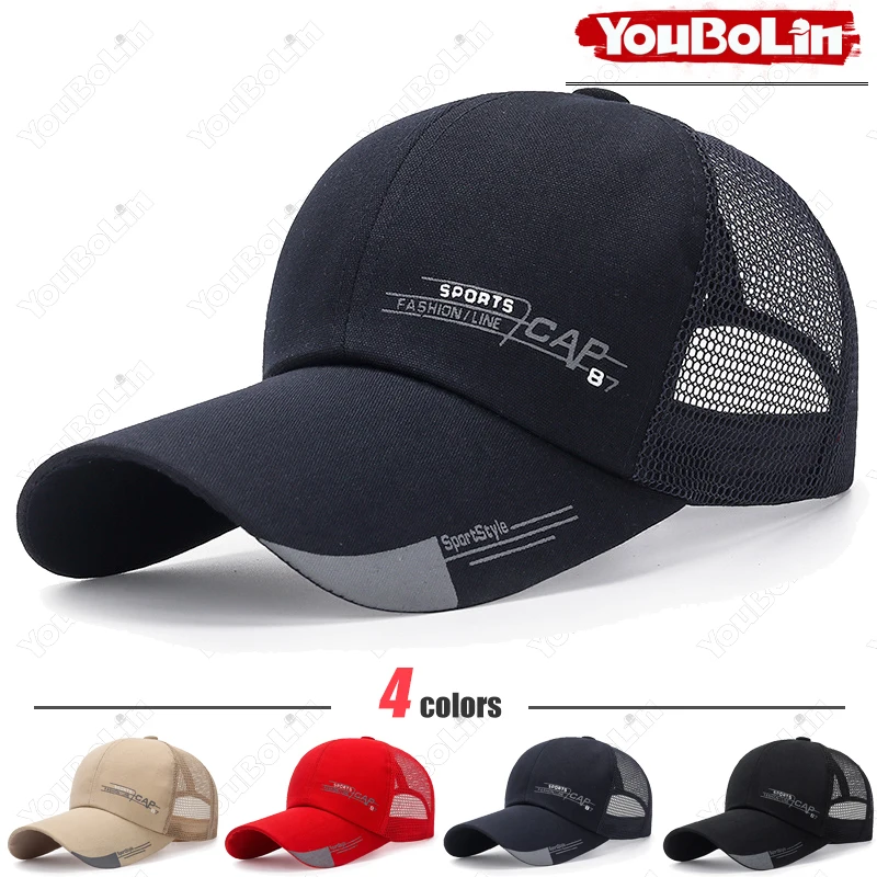 Sommerliche Atmungsaktive Mesh-Kappe für Damen und Herren, Sonnenschutzkappe mit Verlängertem Schirm, Outdoor Freizeit-Sport-Baseballkappe