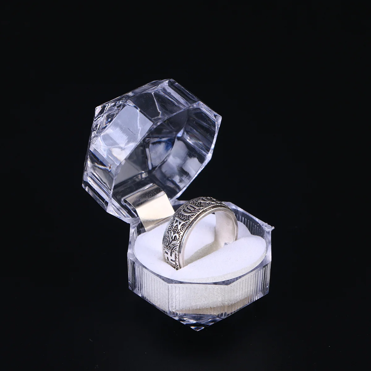 

20Pcs Acrylic Ring Jewelry Box Small Transparent Organizer for Teens Home Hotel Daily Jewelry Storage