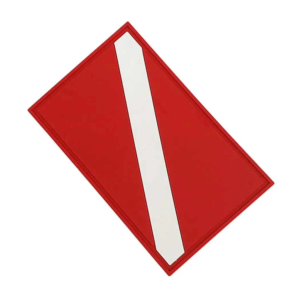 Red White PVC Scuba Diving Flag Patch Diver Down Flag Badge Gear Replacement Accessories