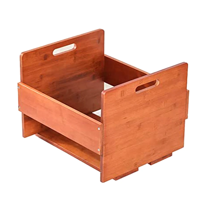 

Ящик для хранения виниловых пластинок - Ящик для хранения пластинок для LP-альбомов - Бамбуковый держатель-органайзер для виниловых пластинок