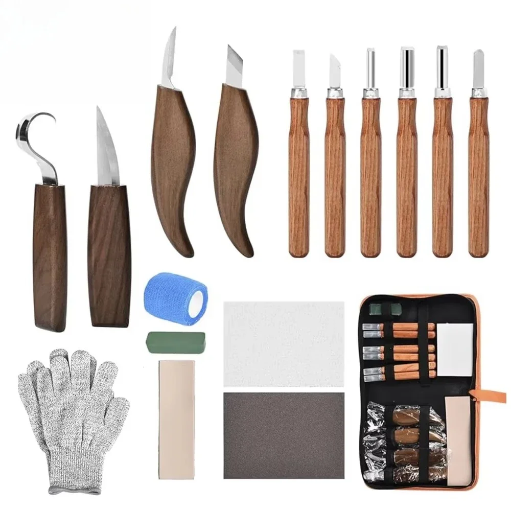 

Better price advantage 16 DIY handmade wood carving knives peeling wood carving spoon wood carving knife cover